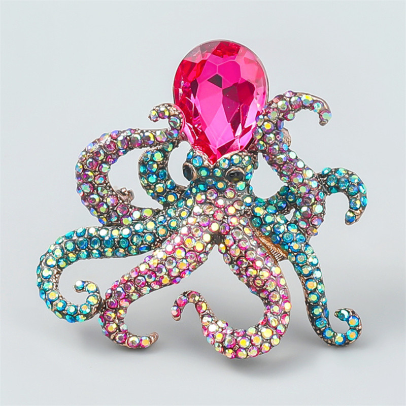womens octopus brooch pin 