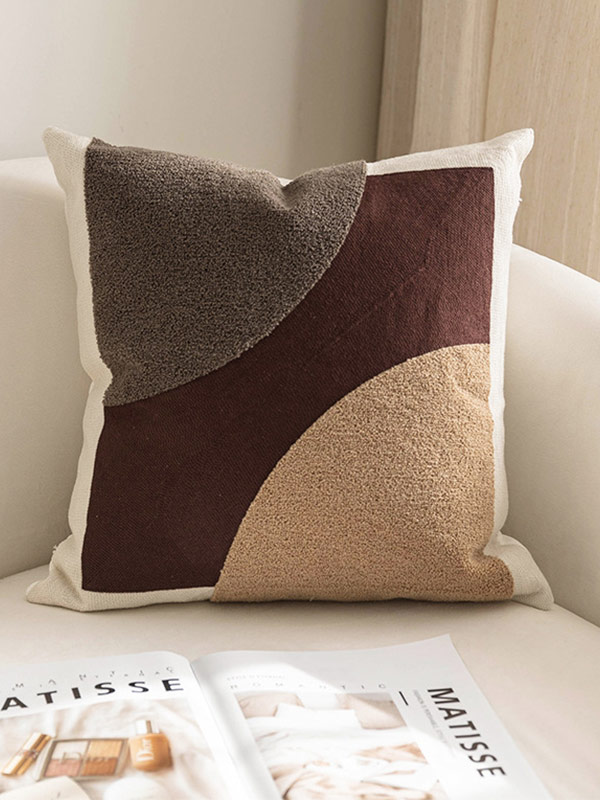 Geometric abstract waist pillow embroidered pillow
