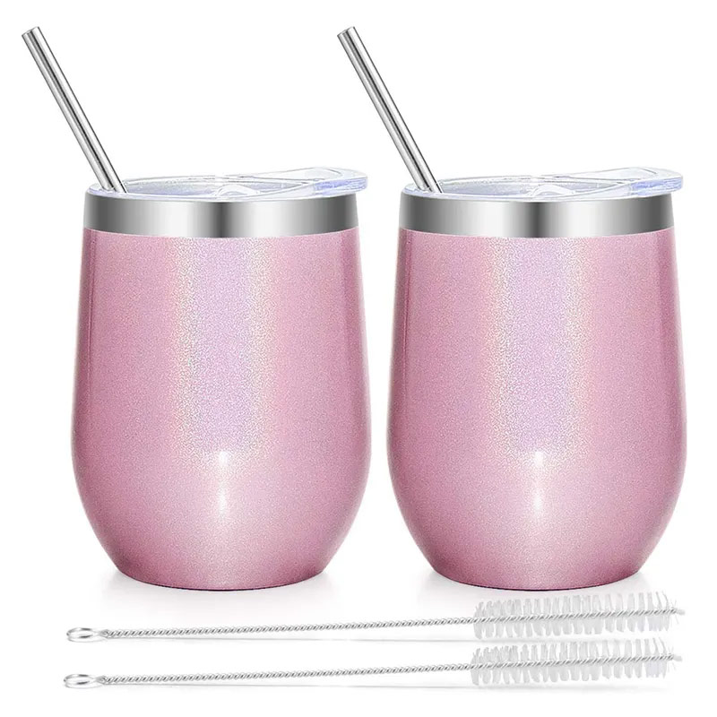 12oz double-layer stainless steel-free wine glass with spray paint S01-0001 glam camp