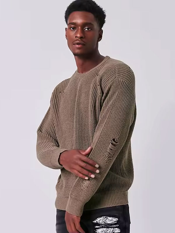 Casual Knit Ribbed Sweater