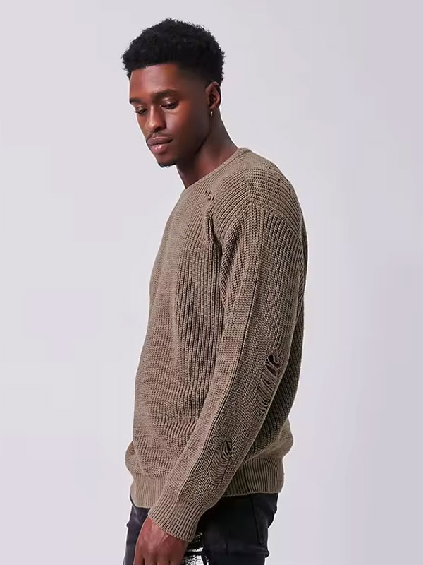 Casual Knit Ribbed Sweater