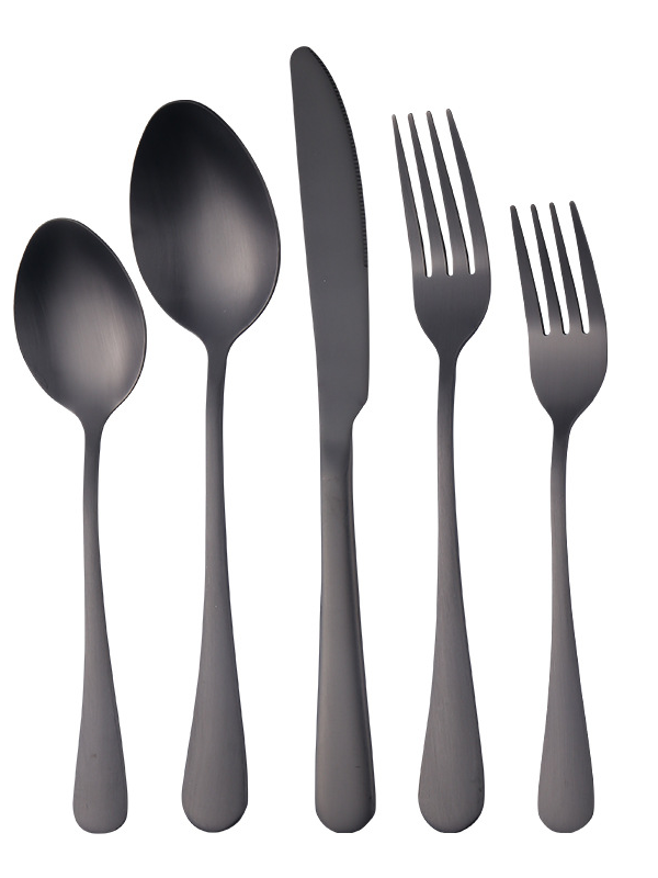 Western steak knife, fork and spoon five components