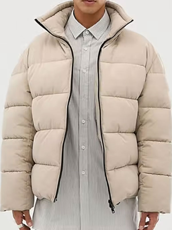 Windproof Beige Down Jacket