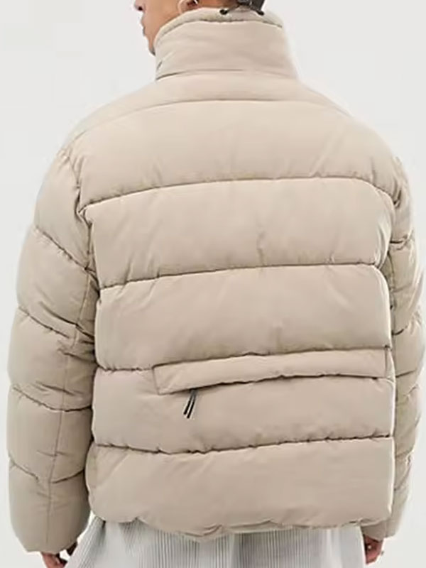 Windproof Beige Down Jacket