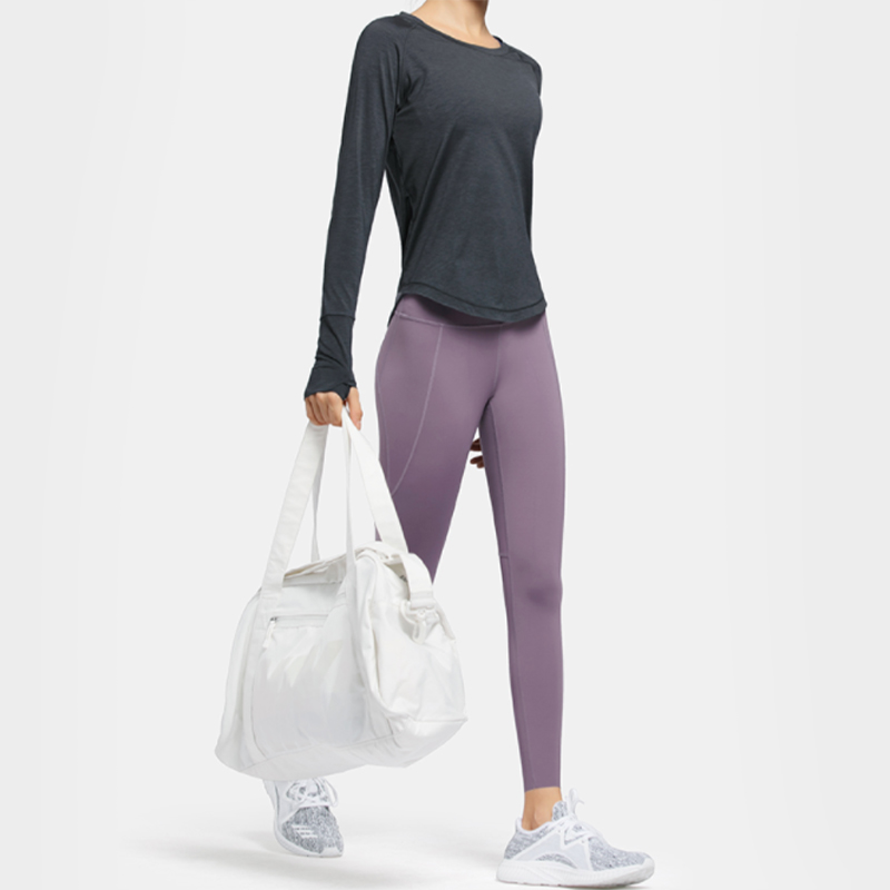 Eco friendly sport workout gym soft slim long sleeve yoga t shirt top women