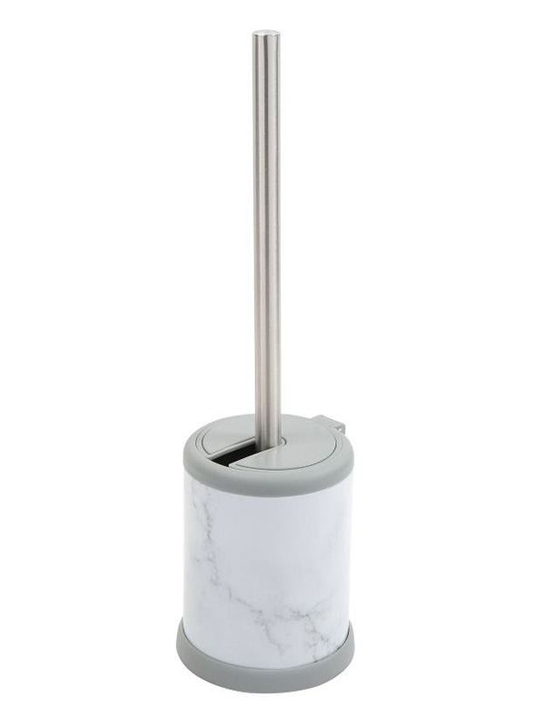 Toilet brush with self closing lid