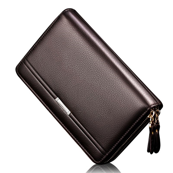 Long zipper coin purse for men