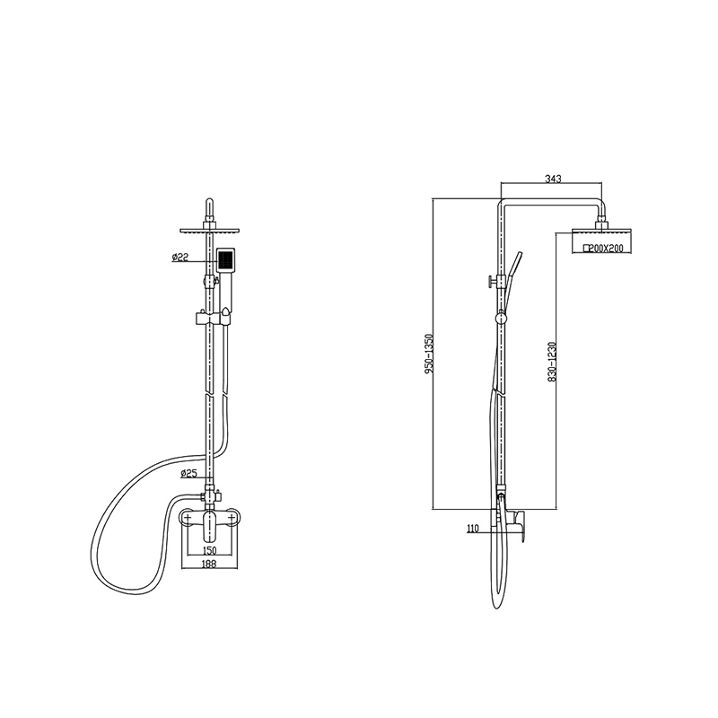 thermostatic shower mixer valve