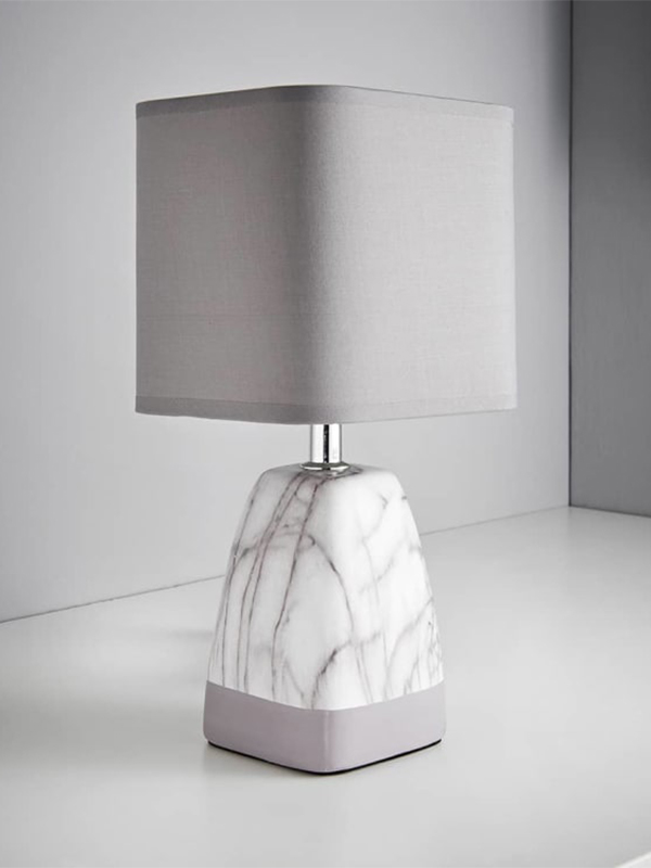 Marble effect table lamp - dark grey