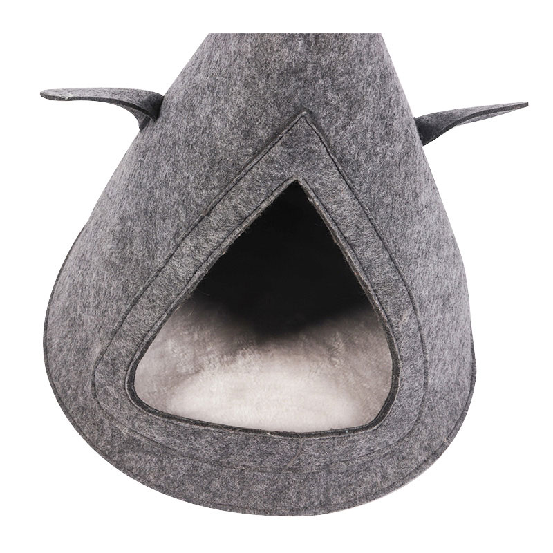 Triangle cat nest in grey felt cloth pet product