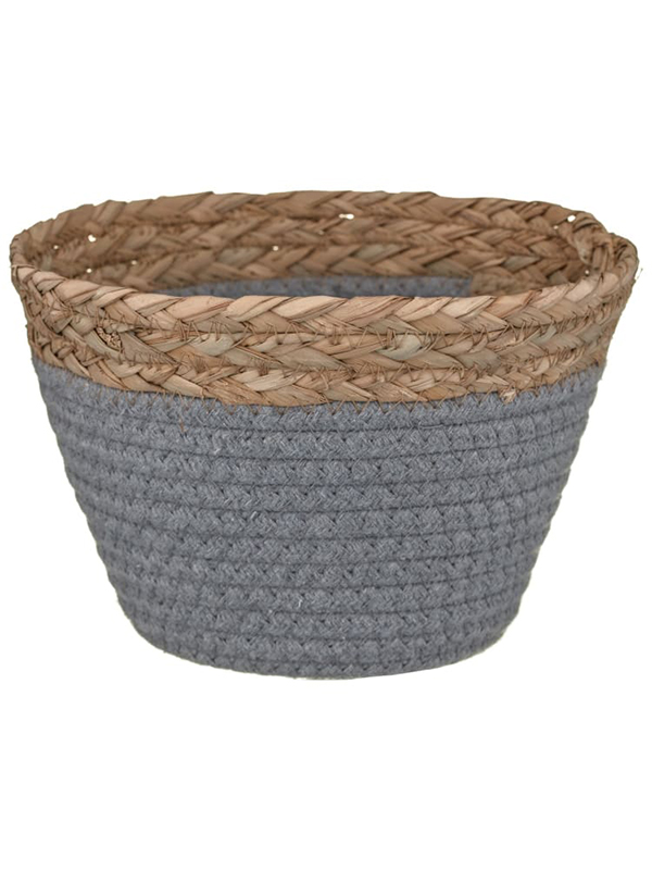 Mini cotton wicker basket - grey