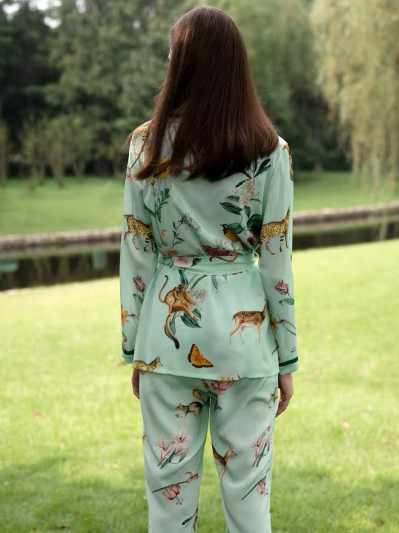 Printed Silk Pajama