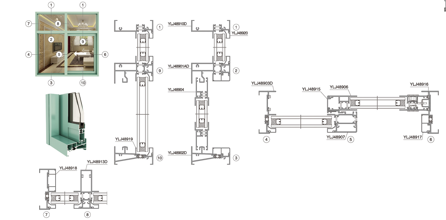 89 series heat insulation sliding door