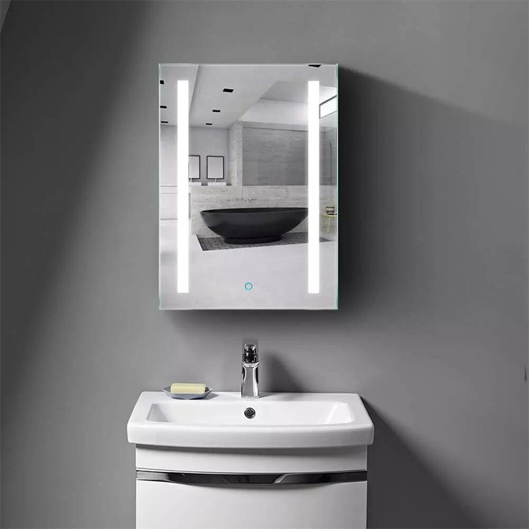 Bathroom Matte Straight Corner Black Color Deep Framed Mirror