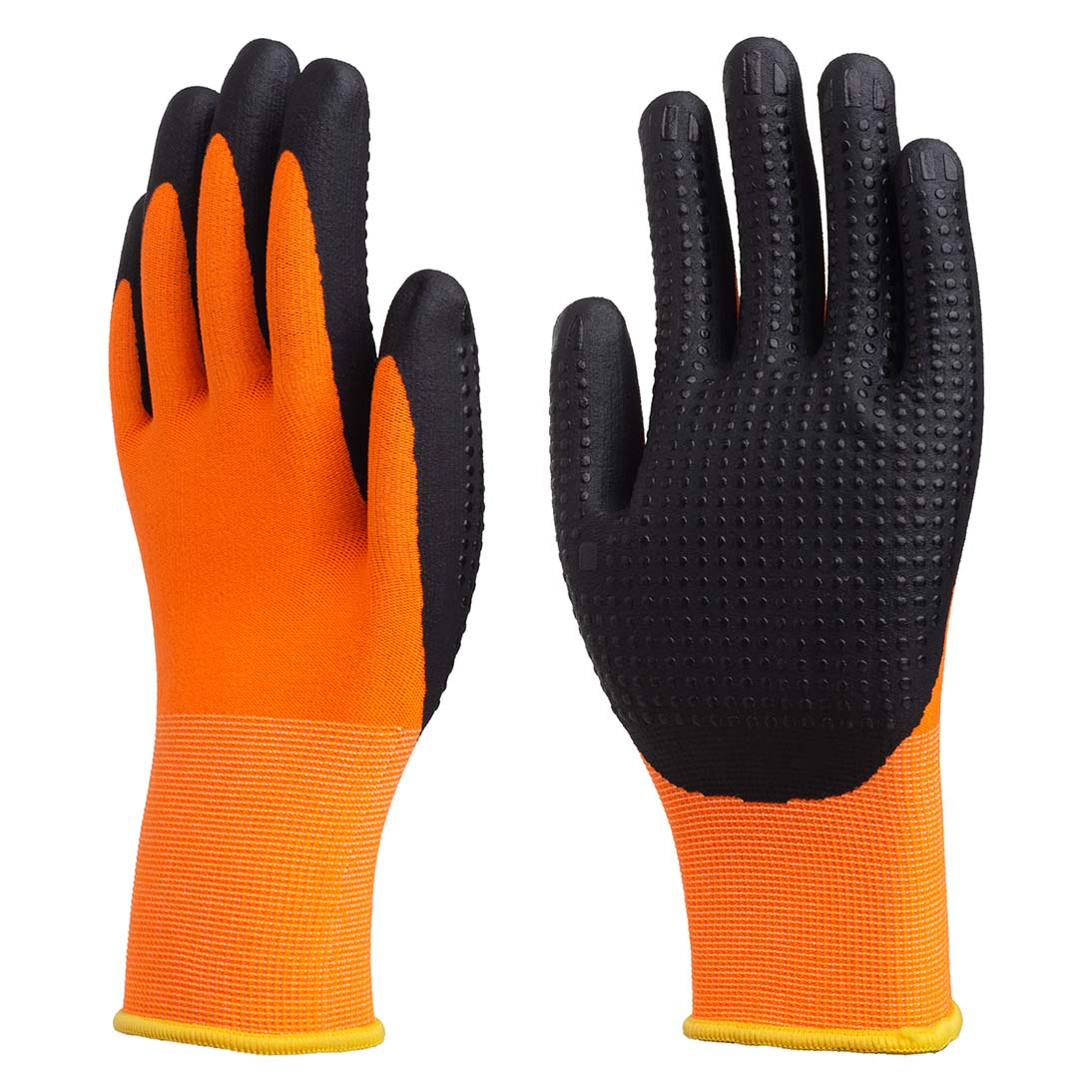 15G nylon spandex glove micro foam nitrile & dots coated on palm 