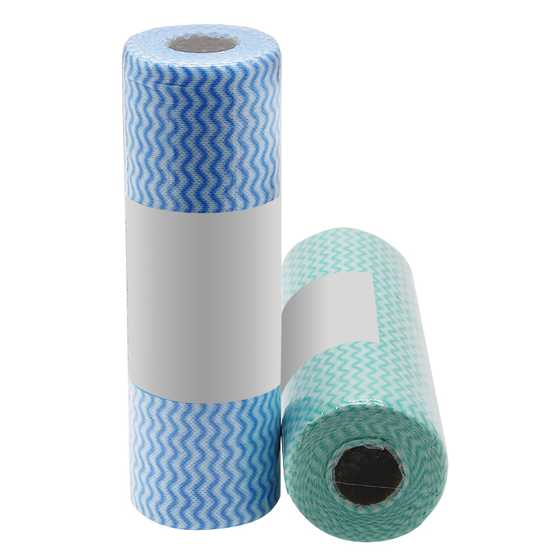 Microfiber cleaning spunlace nonwoven roll wipes