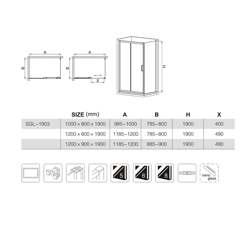 3 sided shower enclosure manufacturers