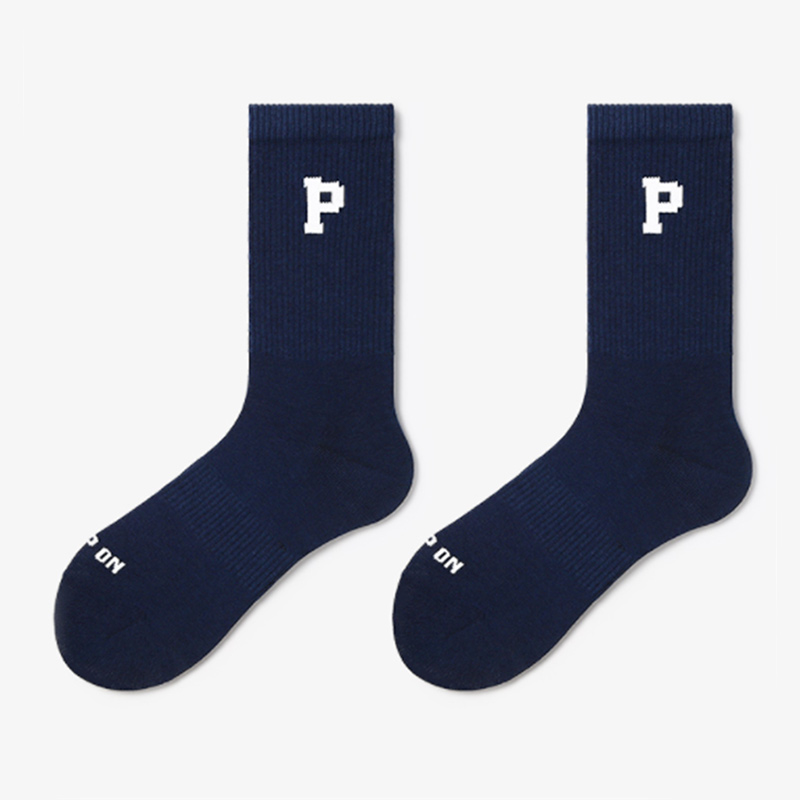 Wholesale custom mélange ribbed crew socks men terry athletic socks
