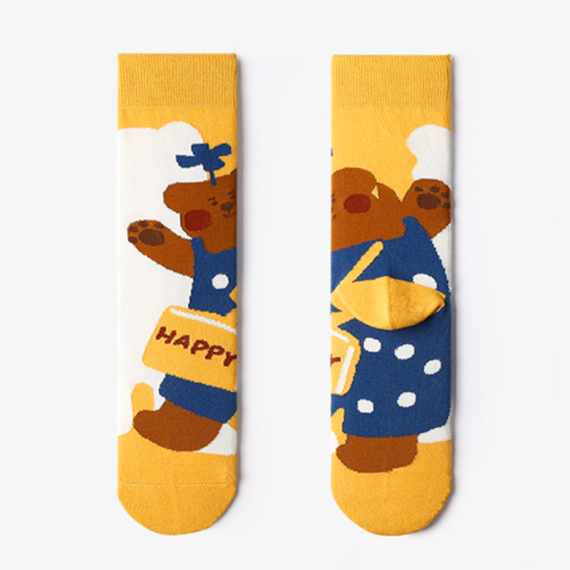 Wholesale full custom cotton men colorful funny socks