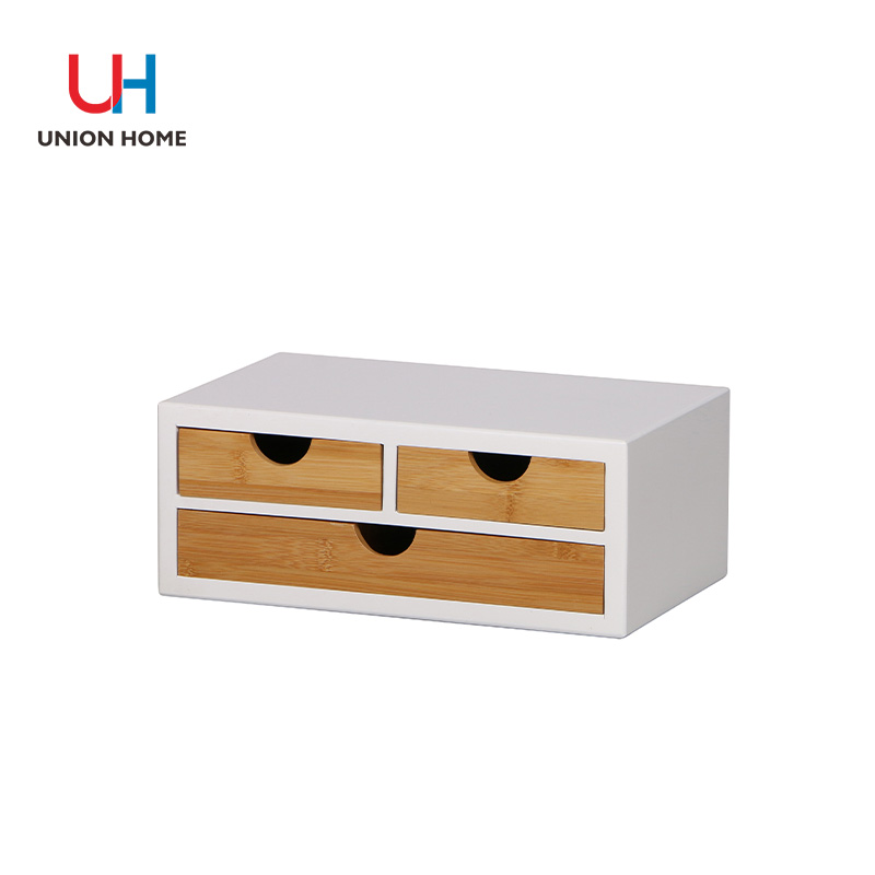 Material bamboo white drawer type storage box