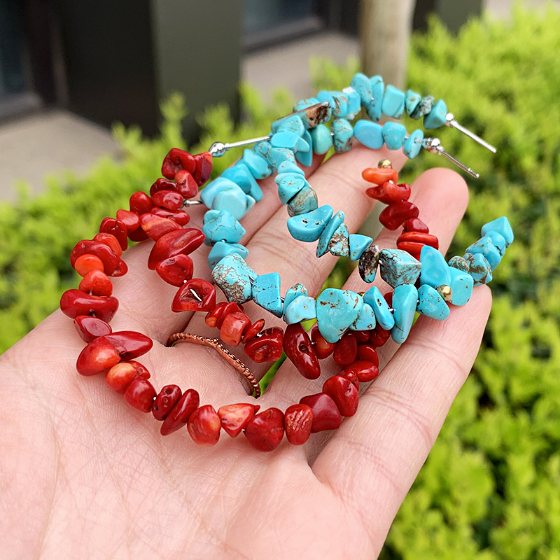 red and blue jewelry