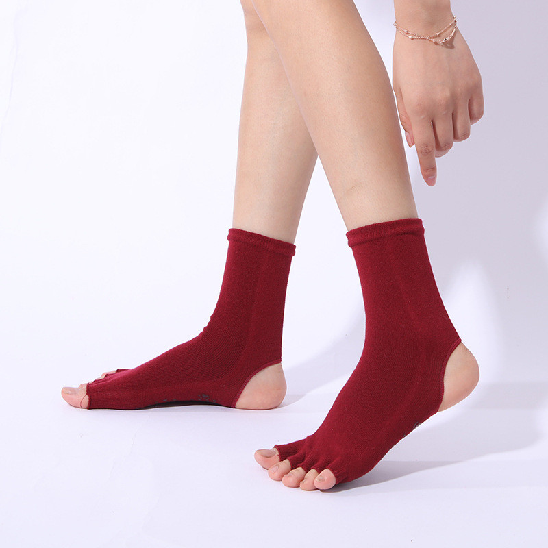 Dark Red Yoga socks supplier