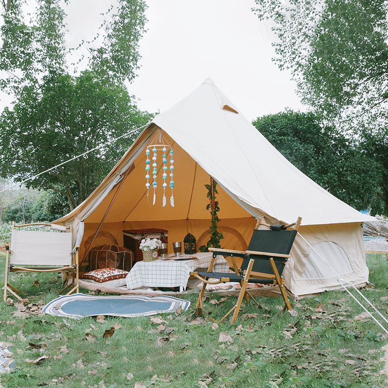 Square camping tent glam camp