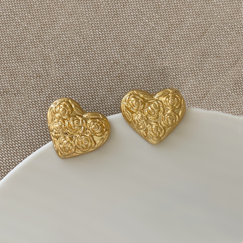 Gold Plated Copper Stud Earrings for Women Girls