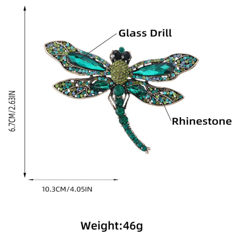 Cute Colorful Crystal Rhinestone Dragonfly Brooch Pins