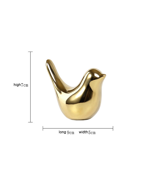 Gold ceramic bird ornament