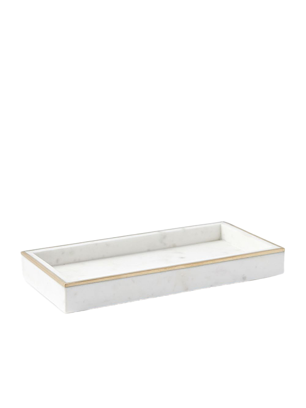 Brass inlay marble tray