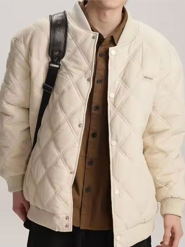 Button Quilted Winter Down Jacket