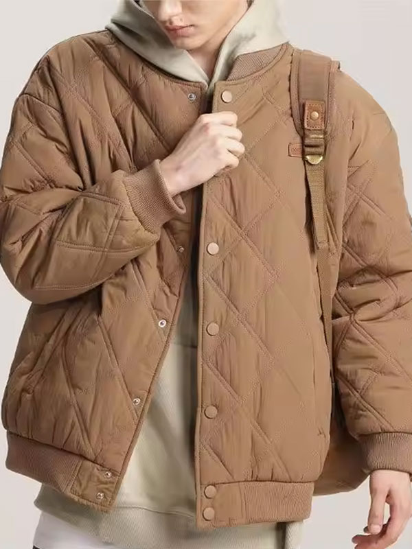 Button Quilted Winter Down Jacket