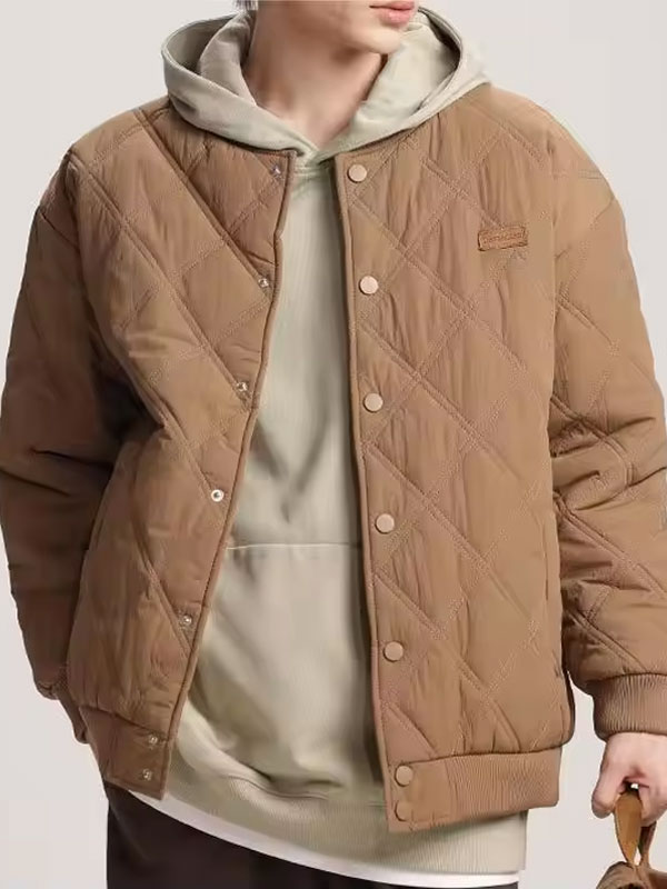 Button Quilted Winter Down Jacket