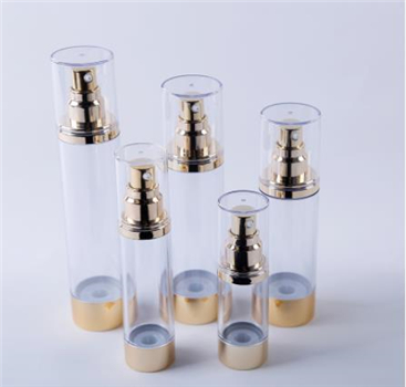 Blue airless cosmetic bottles