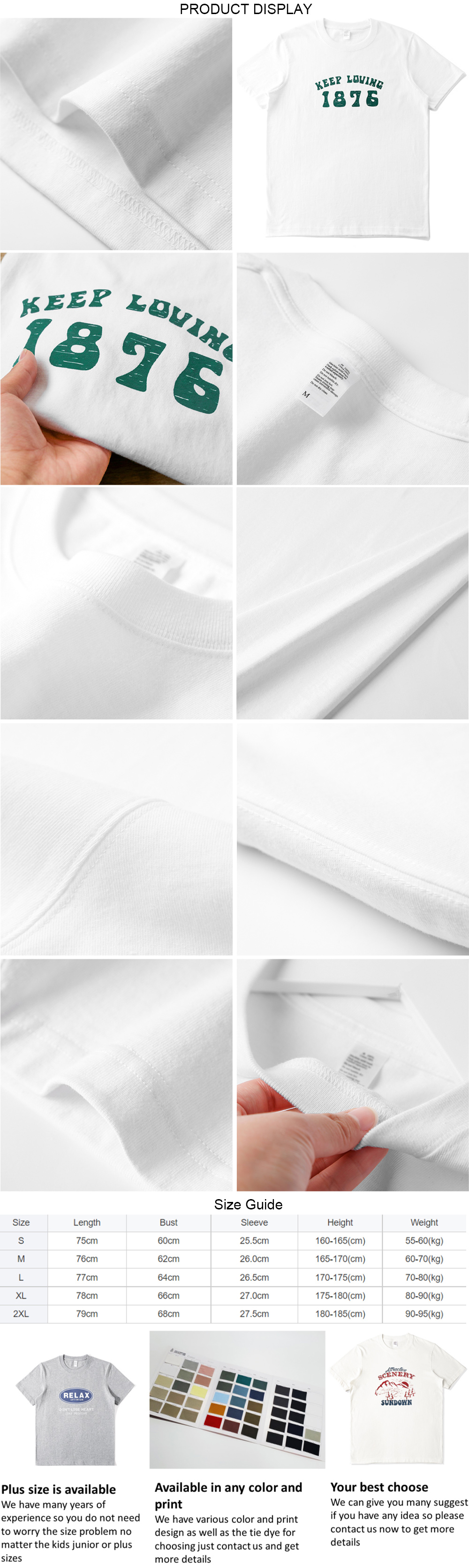 new fashion round neck custom printing oversize cotton letter print men T-shirts