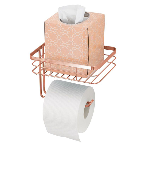 Metal wall mounted toilet paper holder/storage rack
