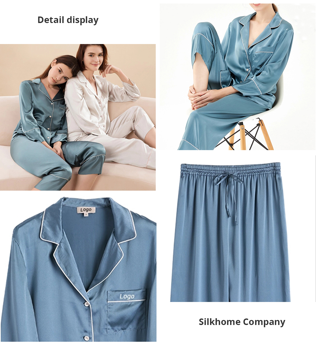 19mm Plain Color Lady Silk Sleeping Pajama | Plain Color Silk Sleeping | Silk Sleeping Pajama