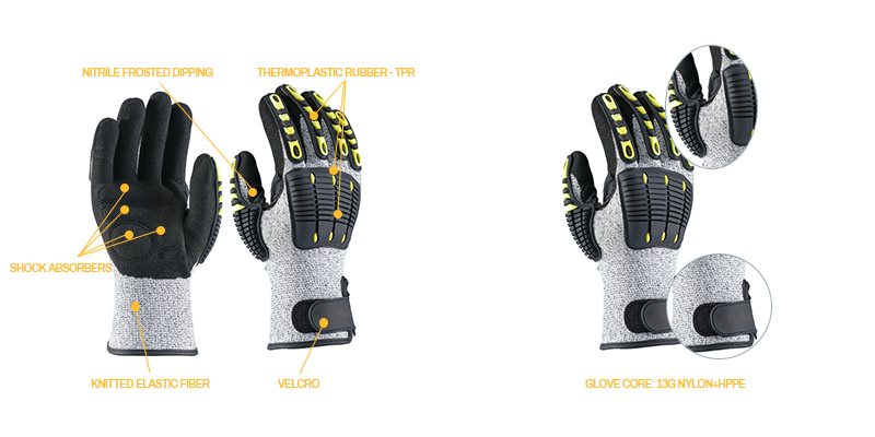 13G HPPE gloves | anti-cut gloves | anti-impact gloves