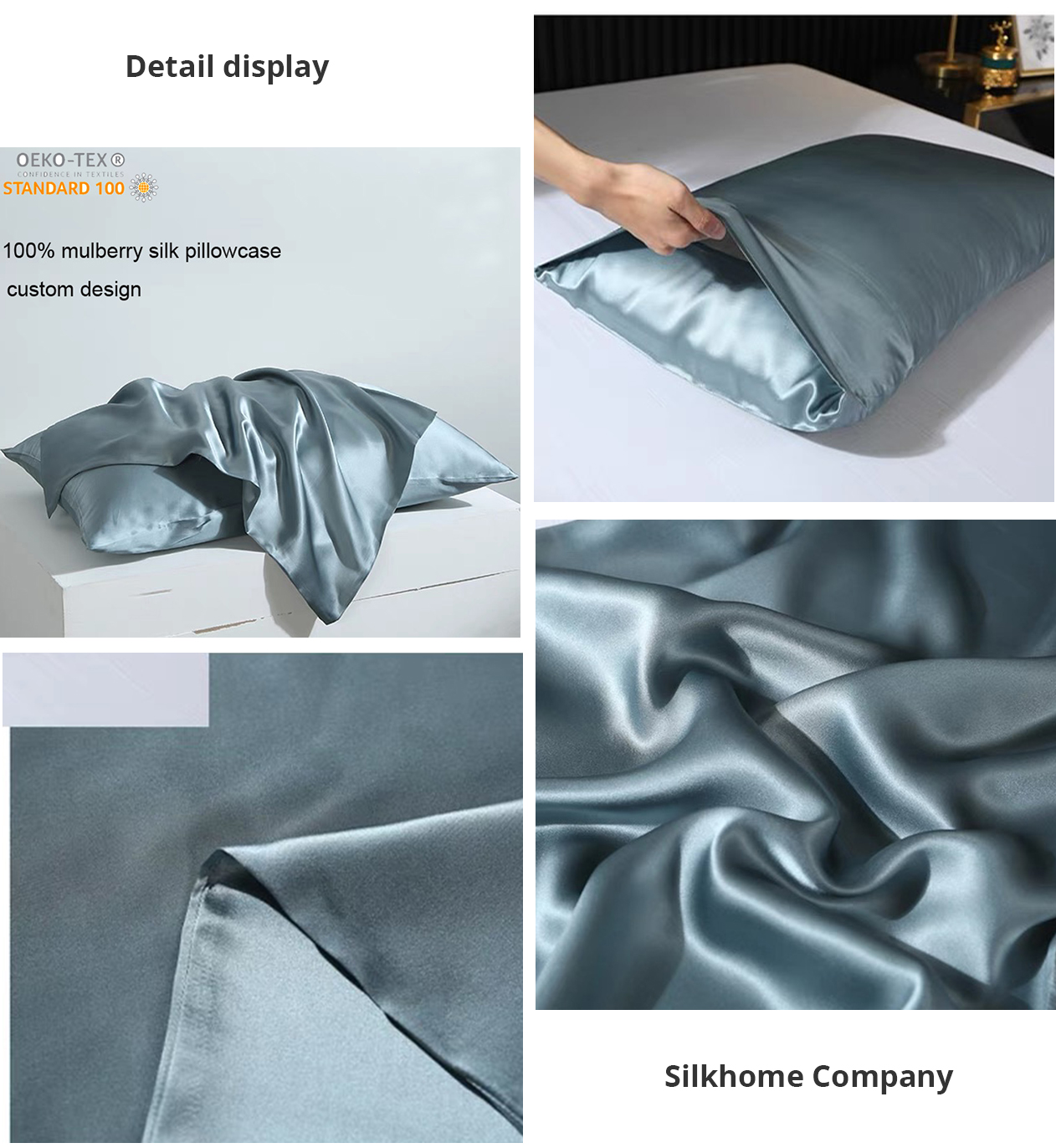 Pure Color Silk Pillowcase, Organic Silk Pillowcase, Mulberry Silk Pillowcase 