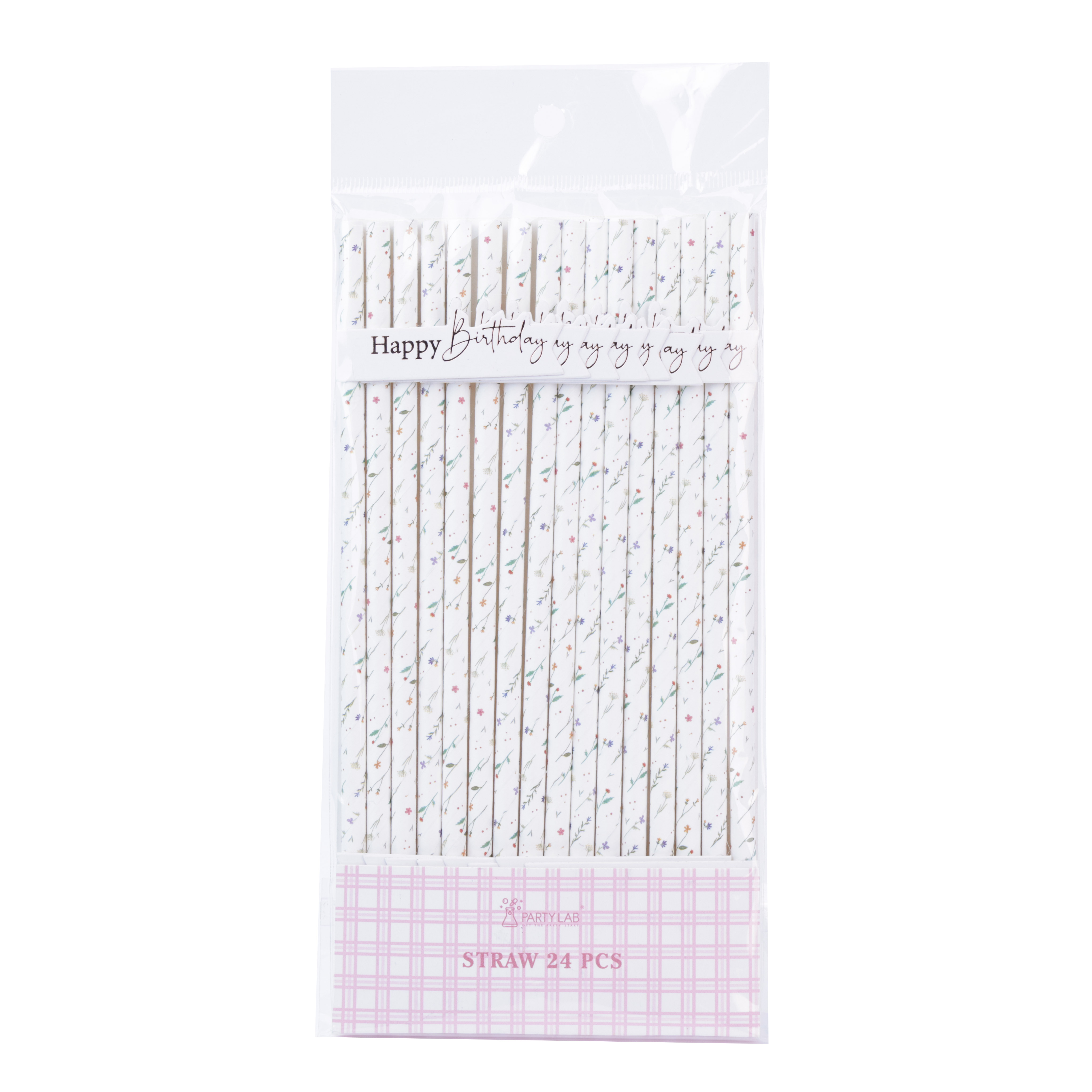Birthday patch paper straws HP016