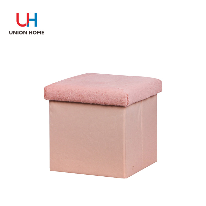 Soft fur peach skin velvet foldable stool