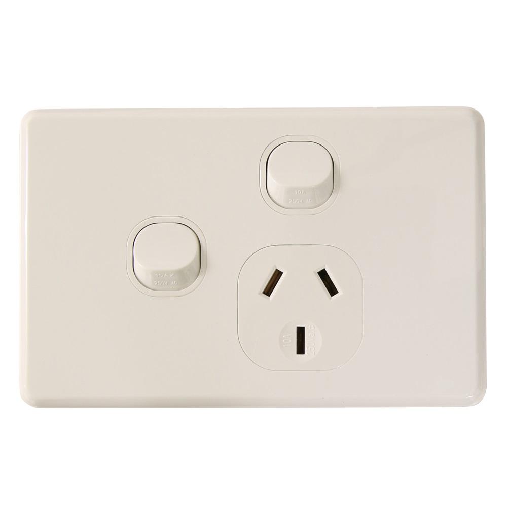 Classic Single 10Amp Powerpoint GPO Outlet with extra Switch