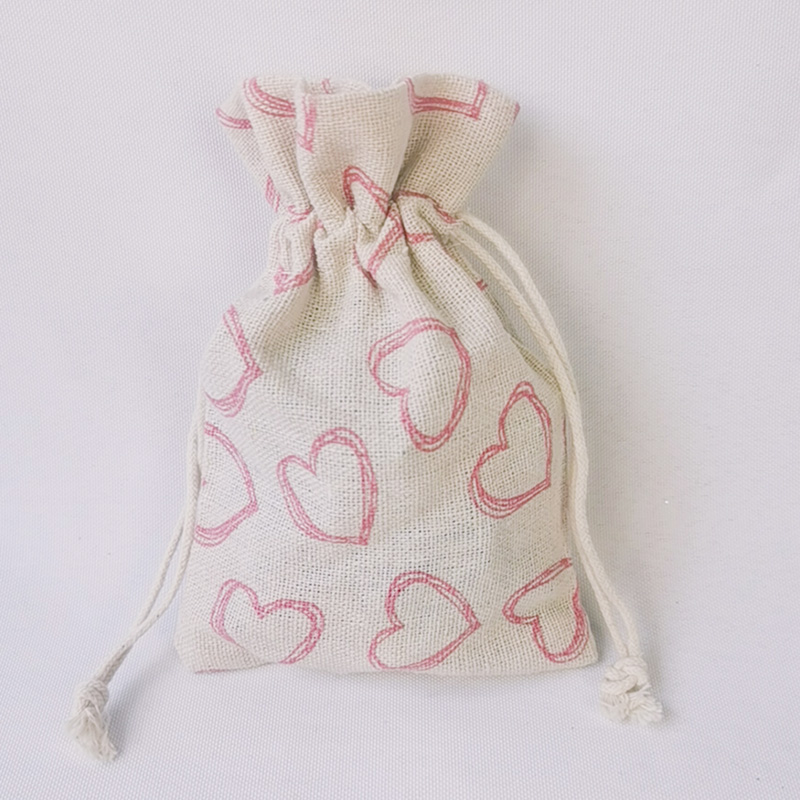 Linen fabric material gift bag
