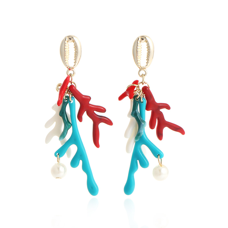 Coral color earrings