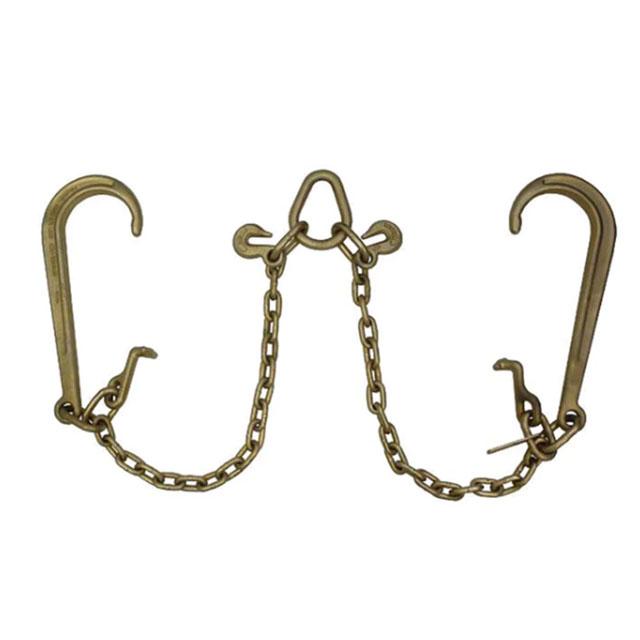 Tow Chain J Hook Long Shank w/ T-J Hook V Bridle Pear Link