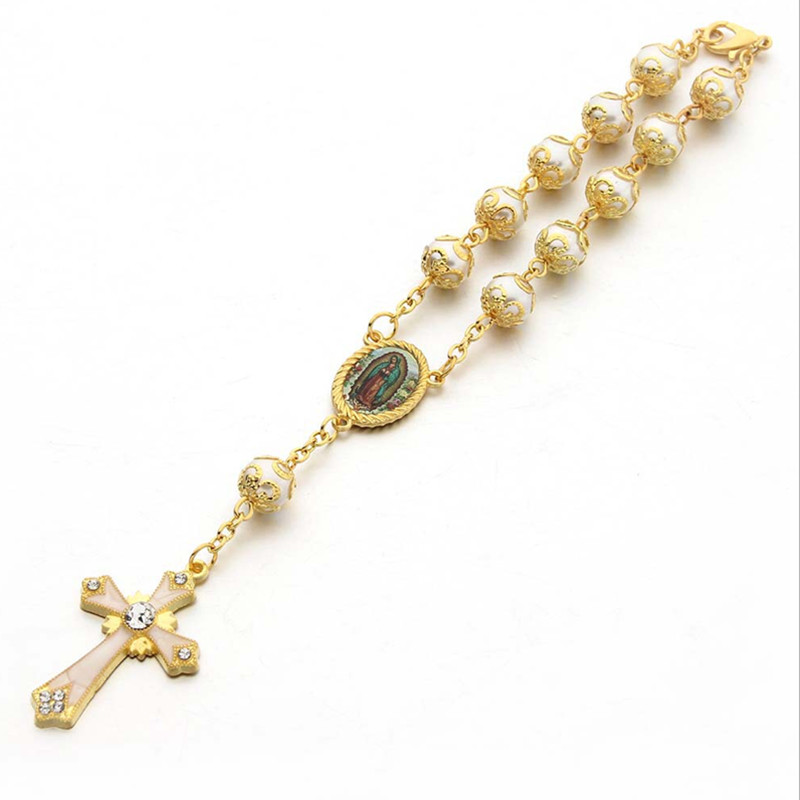 wedding prayer rosary pearl beaded bracelet