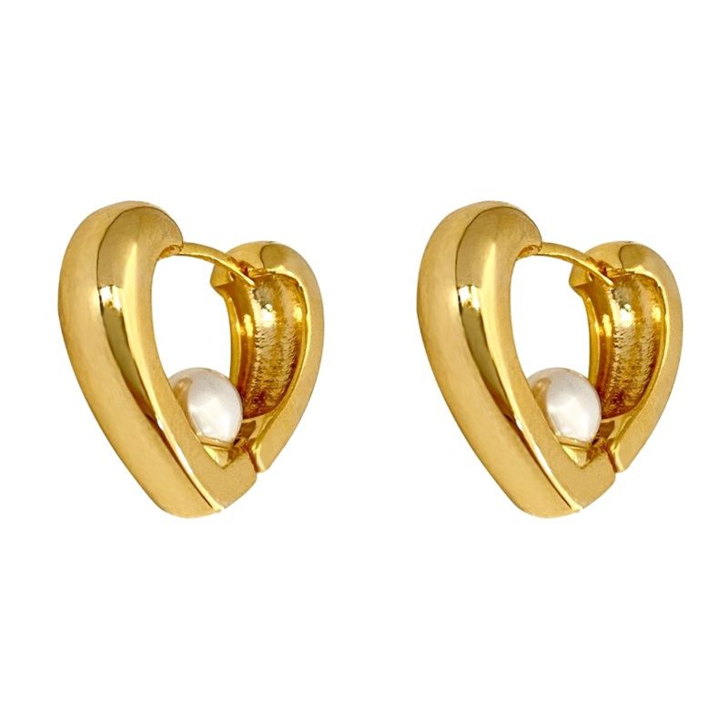 18K Gold Plated Heart Earrings Hoops