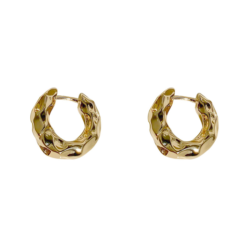 Dreamwork Irregular Hoop Earrings , 18K Gold, White Gold, One Size 