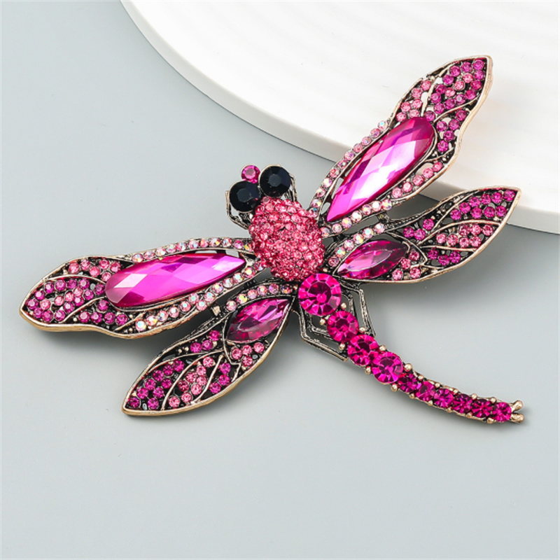  Women Vintage Crystal Rhinestone Dragonfly Brooch